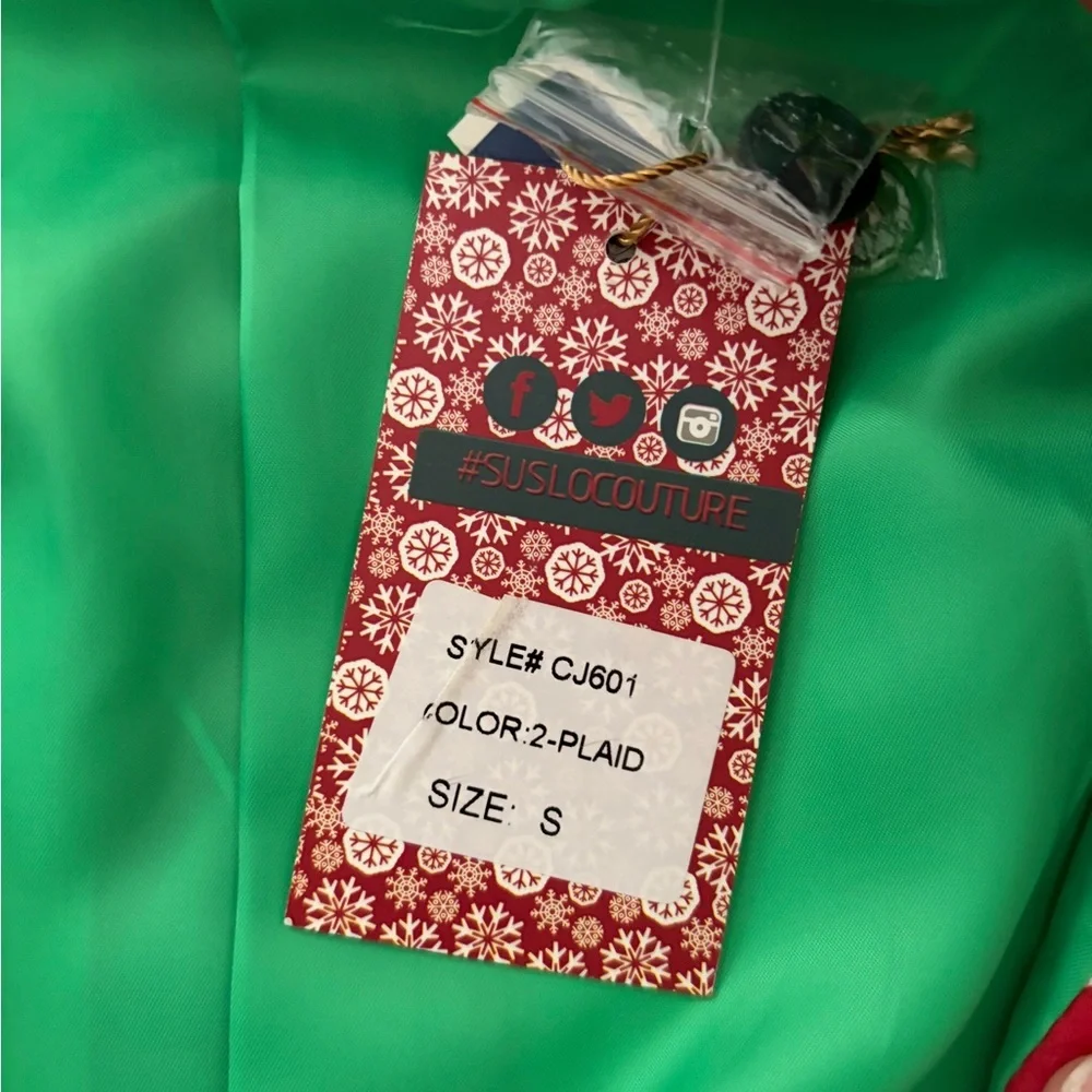 Suslo Couture Blazer Jacket Green Red NWT size Small size 38 - Picture 12 of 14